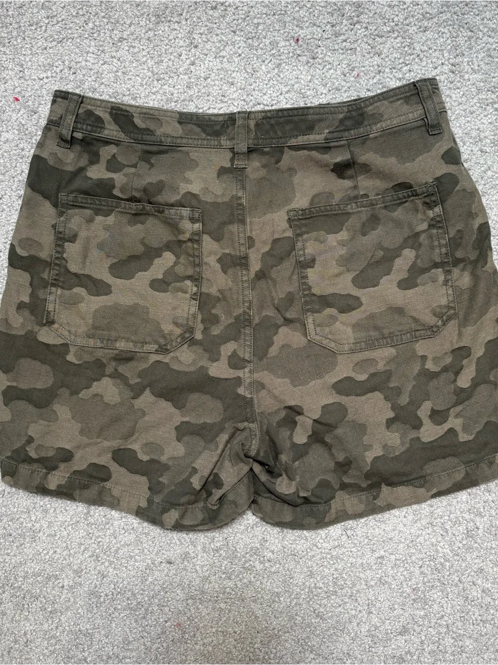 J. Crew Green Camouflage High Waisted Cargo Shorts
